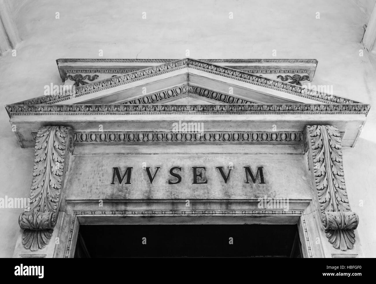 Tourist museum entrance italy Black and White Stock Photos