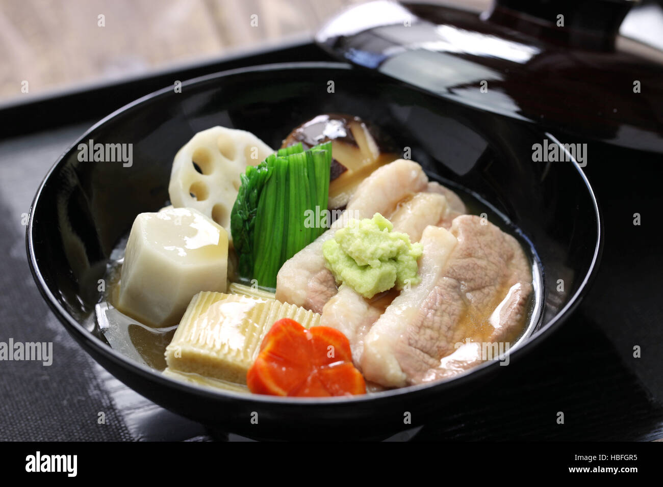 Jibuni, Kanazawa style duck meat stew, japanese cuisine Stock Photo