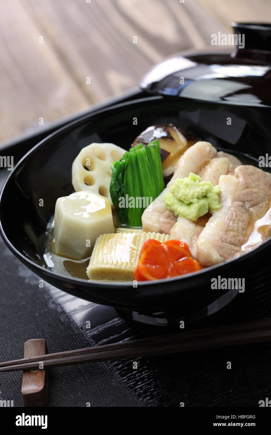 Jibuni, Kanazawa style duck meat stew, japanese cuisine Stock Photo