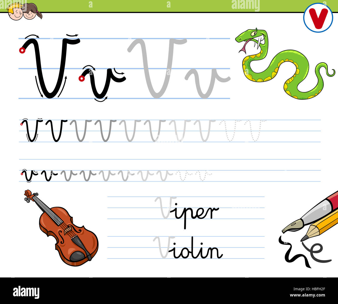 how to write letter v Stock Photo Alamy