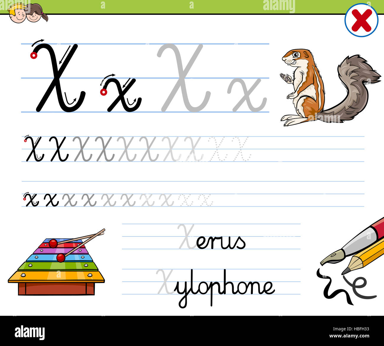 how to write letter x Stock Photo Alamy