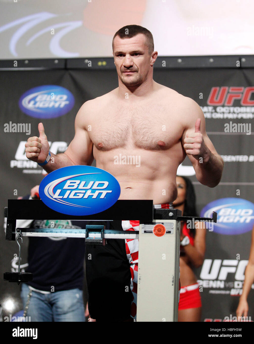 UFC fighter Mirko Cro Cop during a weigh-in for UFC 137 in Las Vegas, Nevada on Friday, October 28, 2011. Photo by Francis Specker Stock Photo