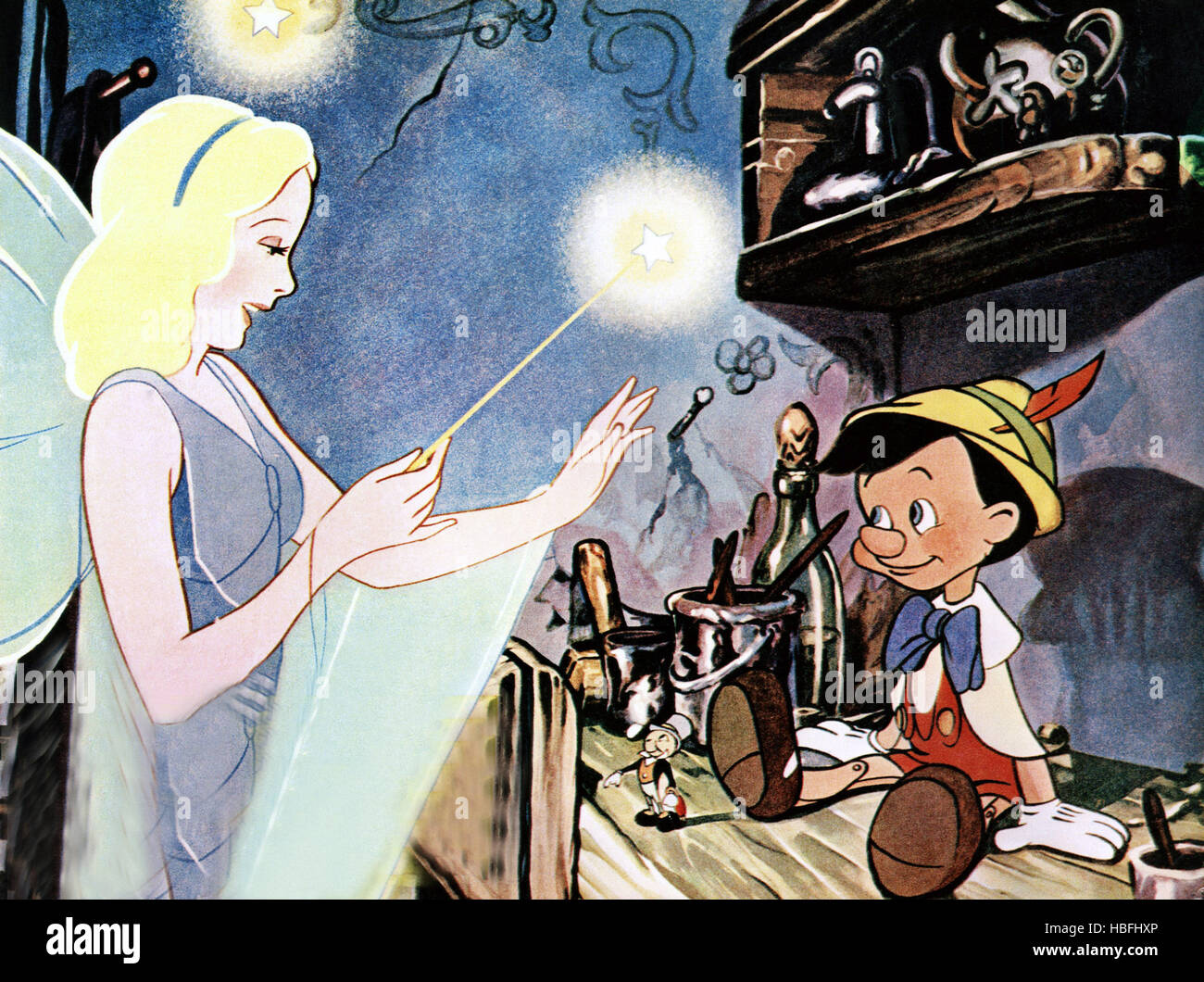 PINOCCHIO, from left: the Blue Fairy, Pinocchio, 1940 Stock Photo - Alamy