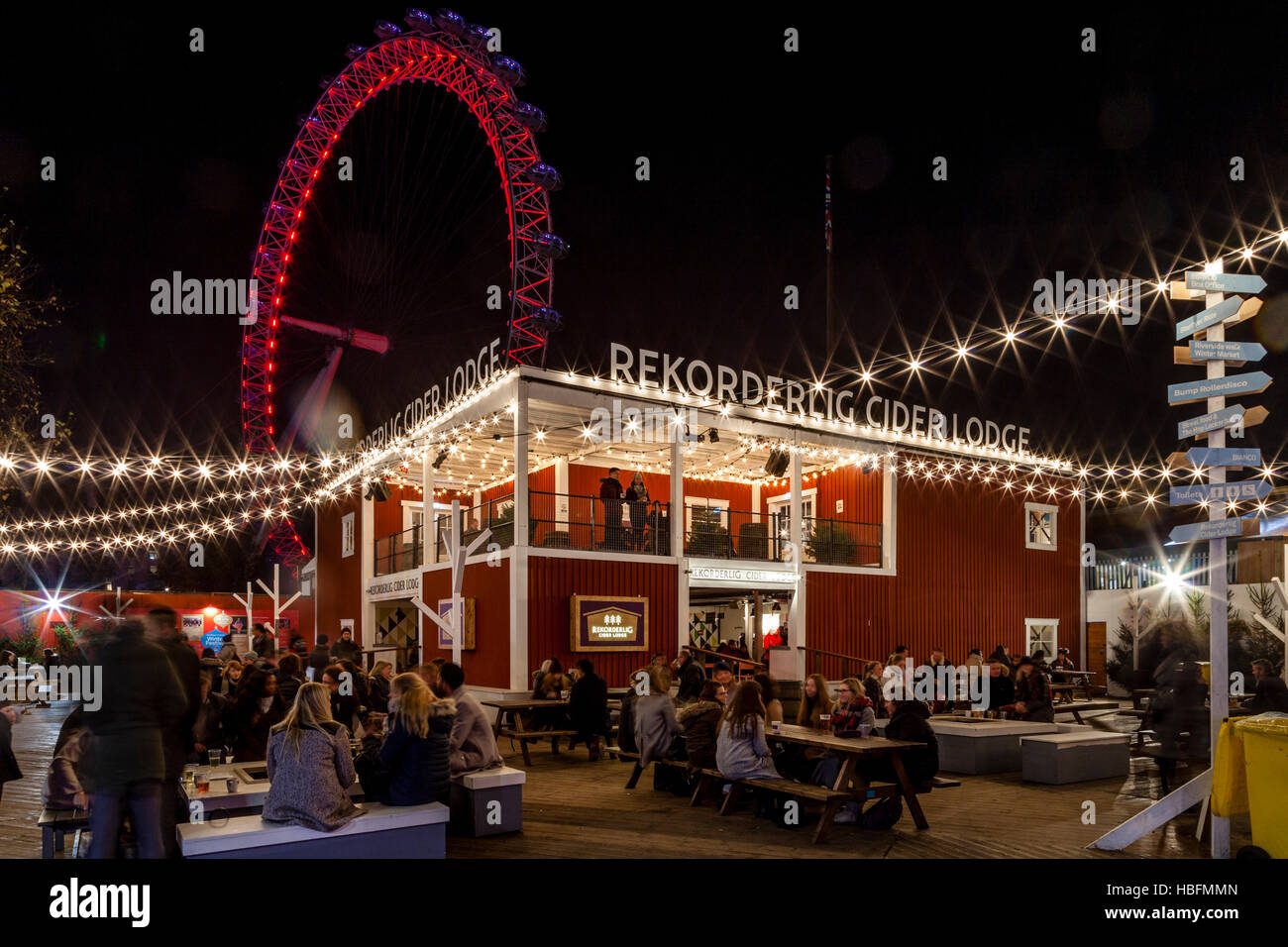 The Rekorderlig Cider Lodge At The Southbank Christmas Market, London