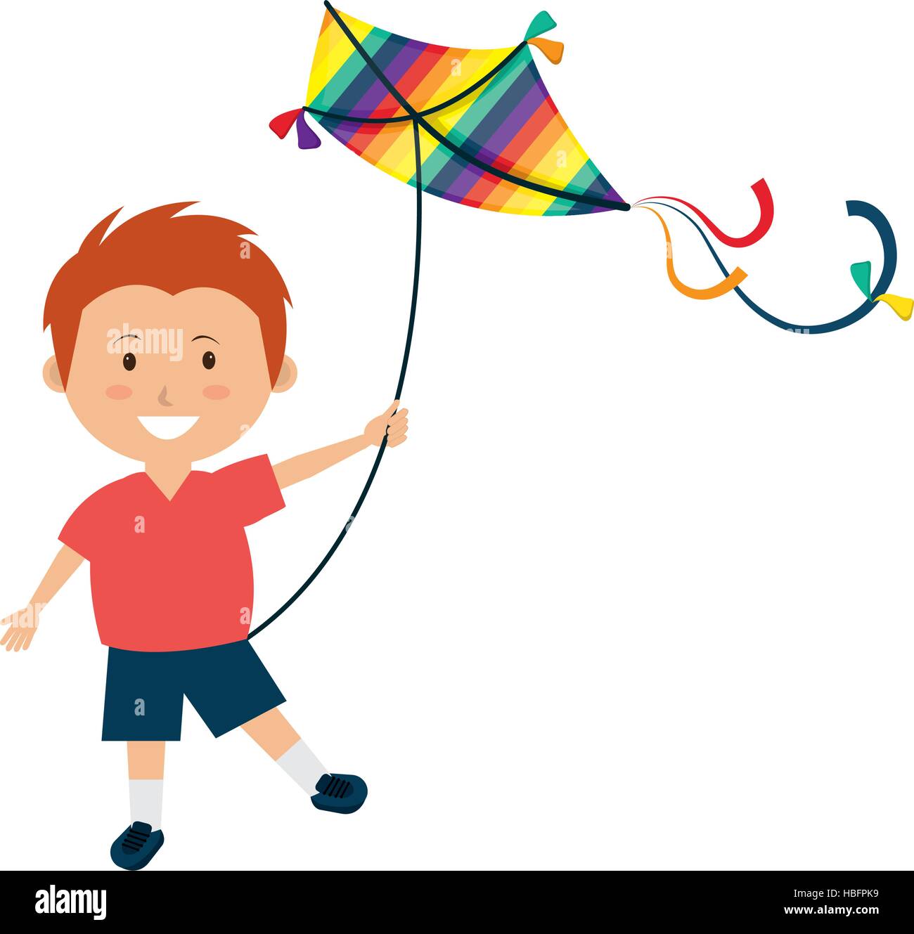 Colorful kite Flying over white background, vector illustration ...