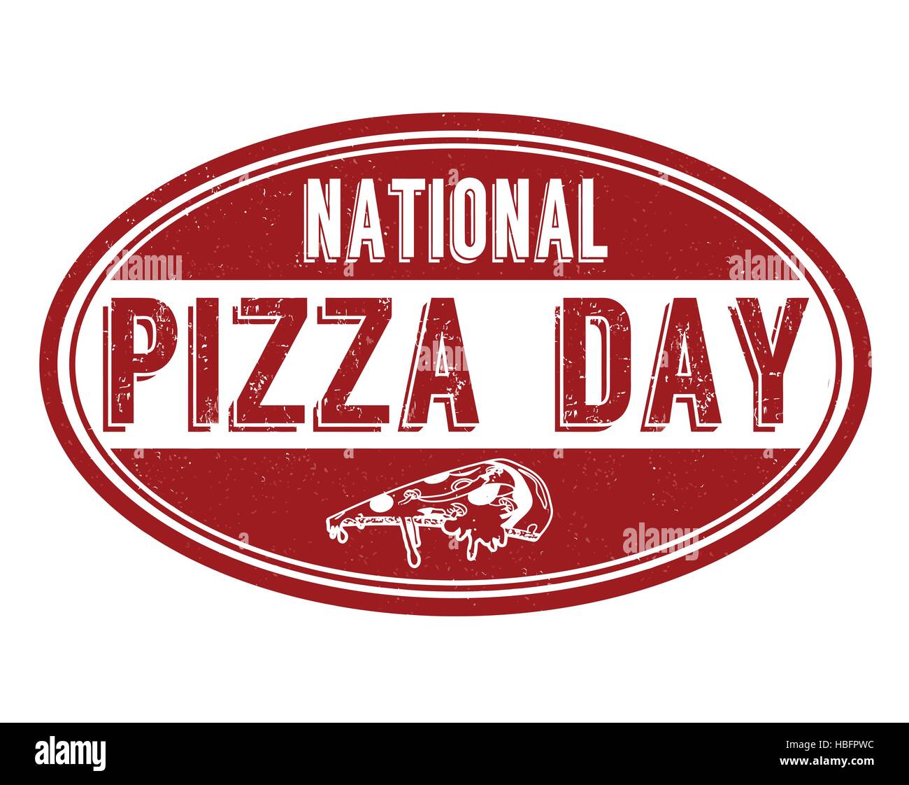 Pizza day grunge rubber stamp on white background, vector illustration Stock Vector