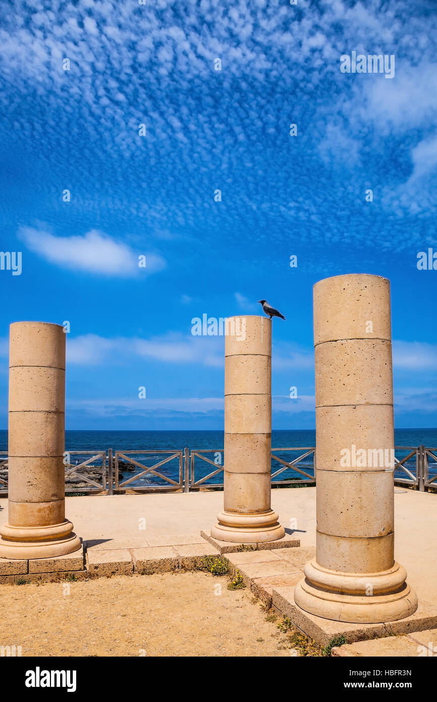 Ancient columns in Caesarea, Israel Stock Photo - Alamy