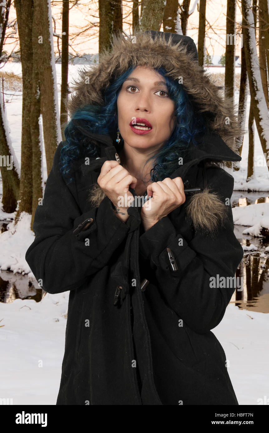 Woman with winter coat hi-res stock photography and images - Alamy