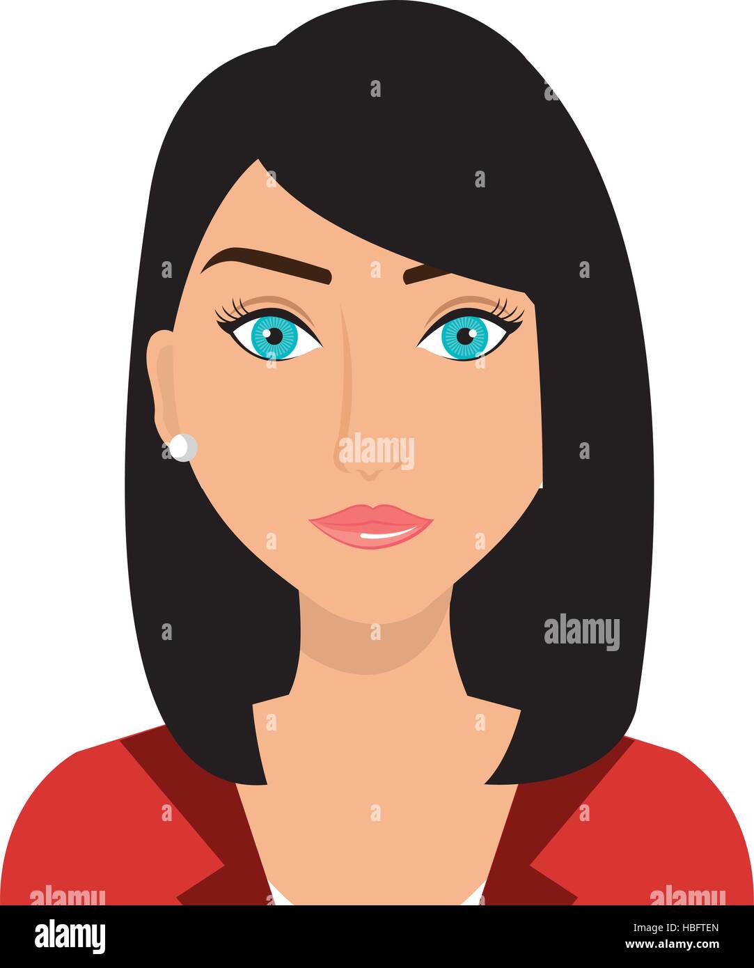 Young And Beautiful Woman Profile Cartoon Over White Backgroudn