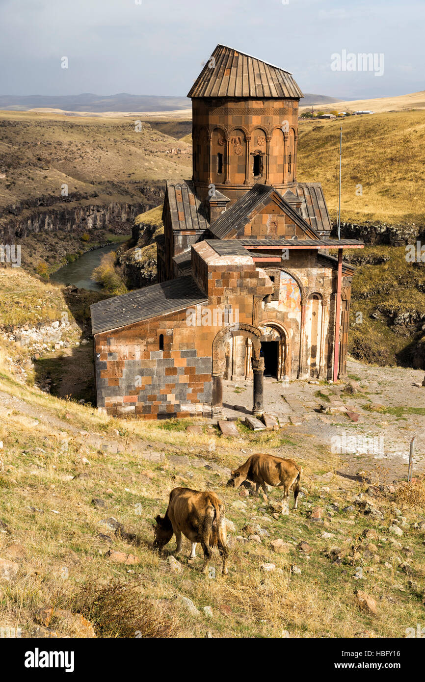 Saint Gregory of Tigran Honents in Ani. Ani is a ruined medieval Armenian city situated in the Turkish province of Kars. Stock Photo