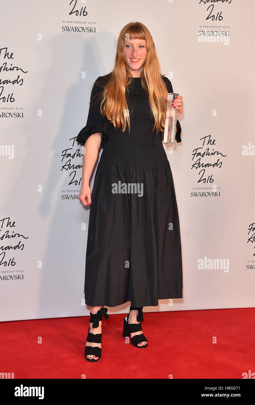 Molly Goddard with her award for British Emerging Talent in the press room during The Fashion Awards 2016 at the Royal Albert Hall, London Stock Photo - Alamy Molly Goddard with her award for British Emerging Talent in the press room during The Fashion Awards 2016 at the Royal Albert Hall, London Stock Photo - Alamy