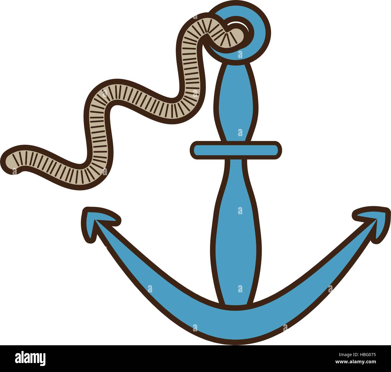 anchor and rope boat nautical sign vector illustration eps 10 Stock