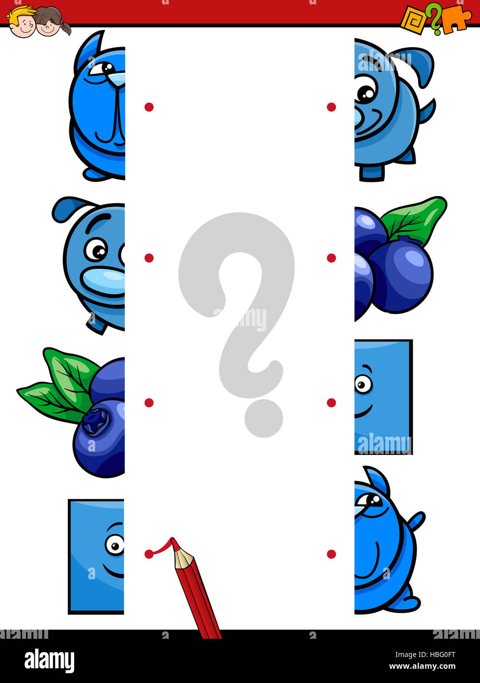 match the halves activity Stock Photo - Alamy