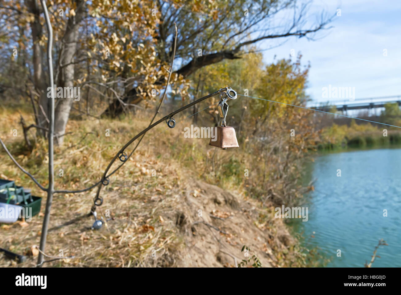 Autumn fishing on spinning Stock Photo