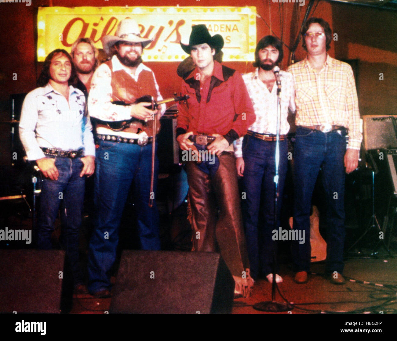 URBAN COWBOY, Charlie Daniels (violin), John Travolta (red shirt 