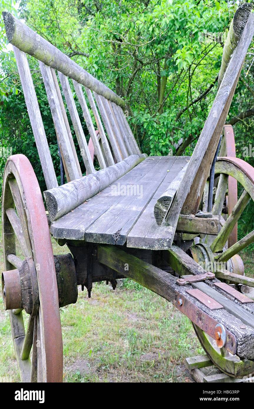 old ladder wagon Stock Photo