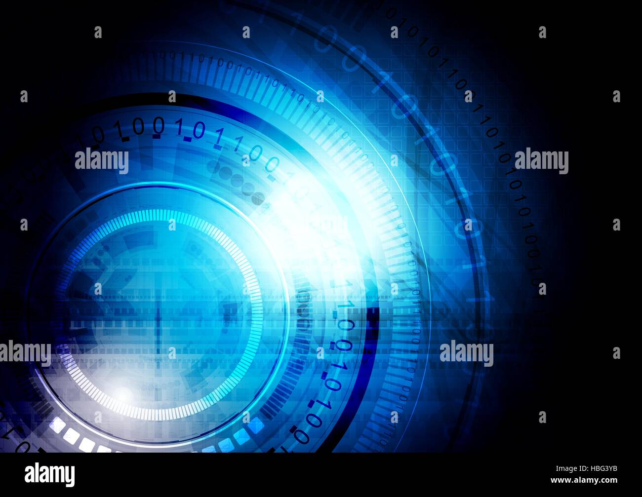 Dark blue technology background Stock Photo