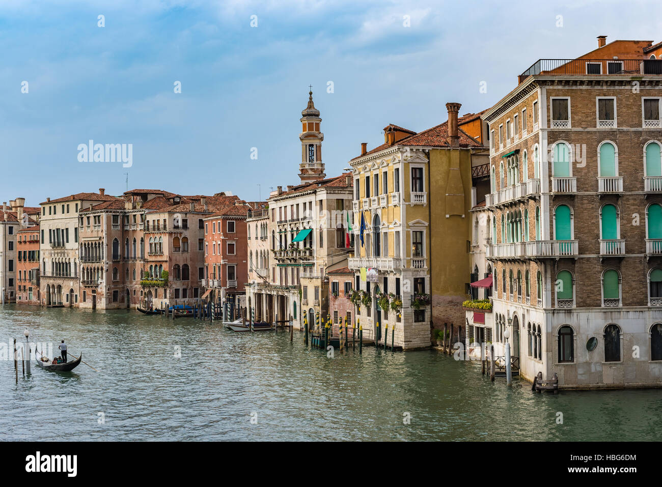 Grand Canal and city skyline, Venice, Italy Stock Photo