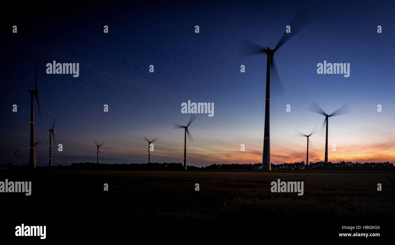 wind turbine field Stock Photo