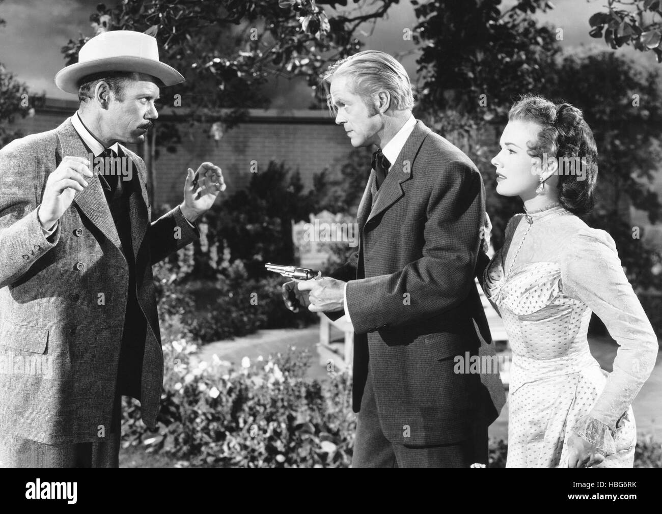 AL JENNINGS OF OKLAHOMA, from left, John Ridgely, Dan Duryea, Gale ...