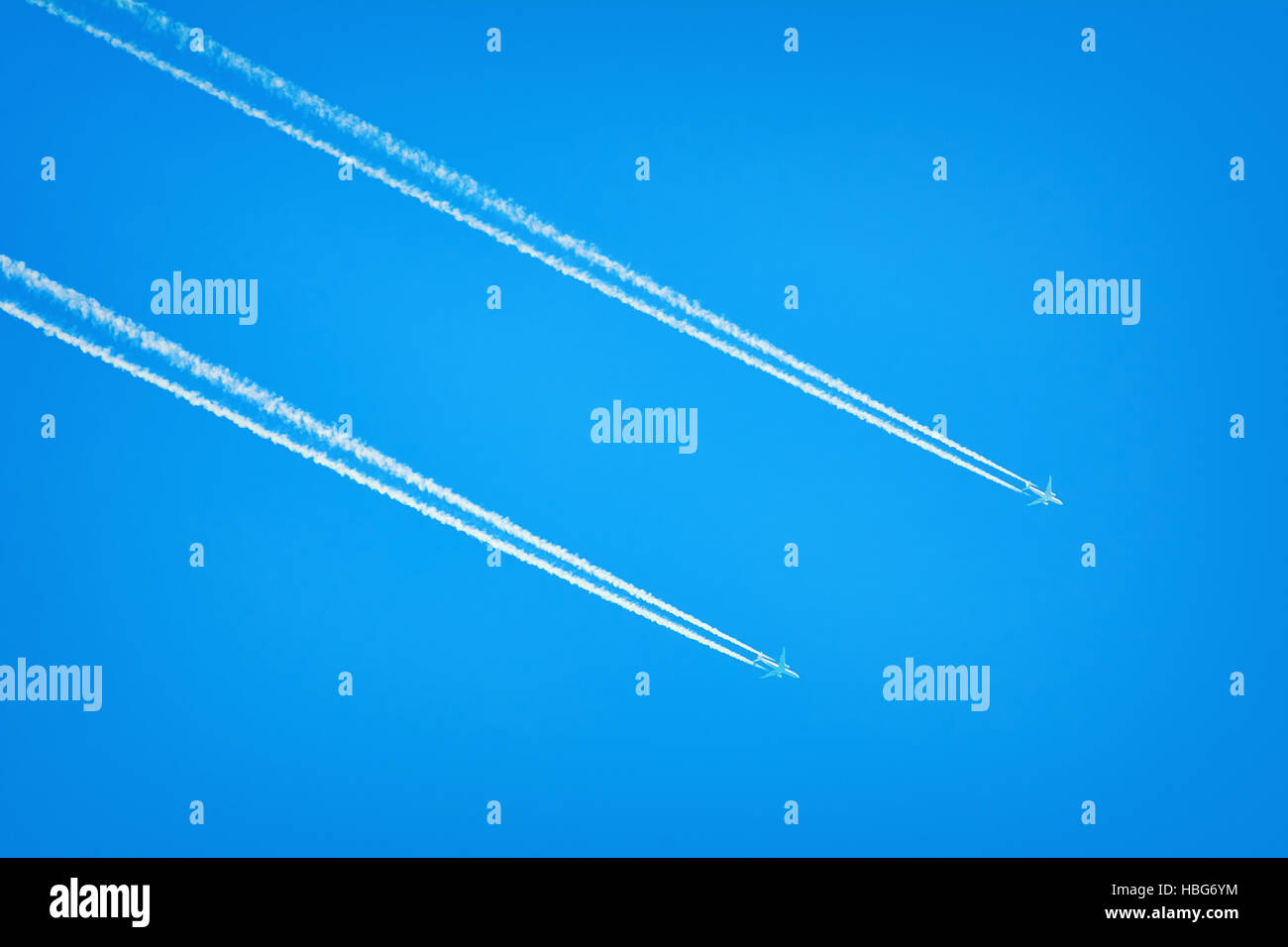 Two Airplanes in the Sky Stock Photo - Alamy