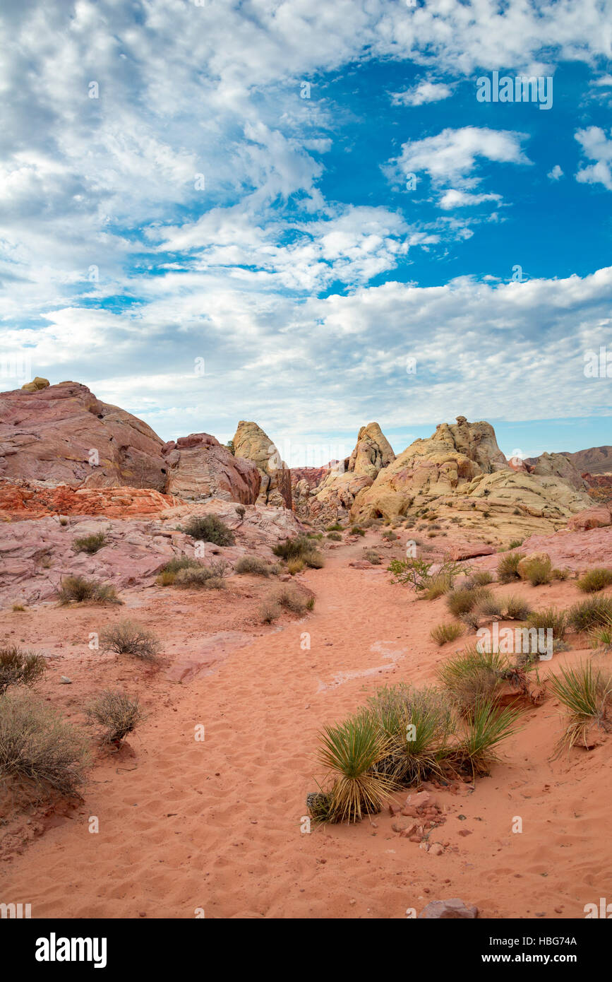 Orange-red rock formations, sandstone, White Domes Trail, Valley of ...