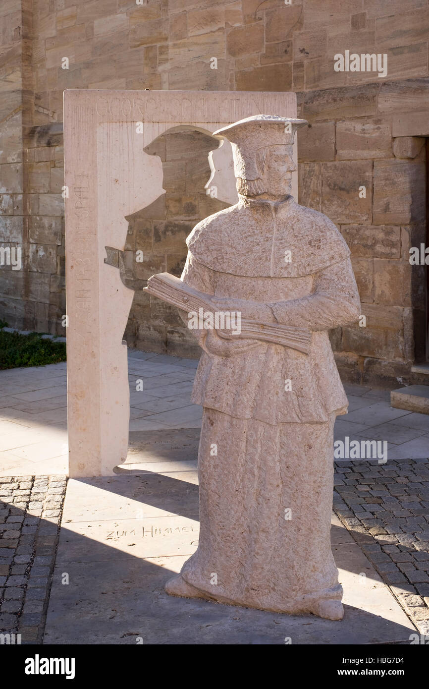 Spalatin Memorial, Spalt, Franconian Lake District, Middle Franconia, Franconia, Bavaria, Germany Stock Photo