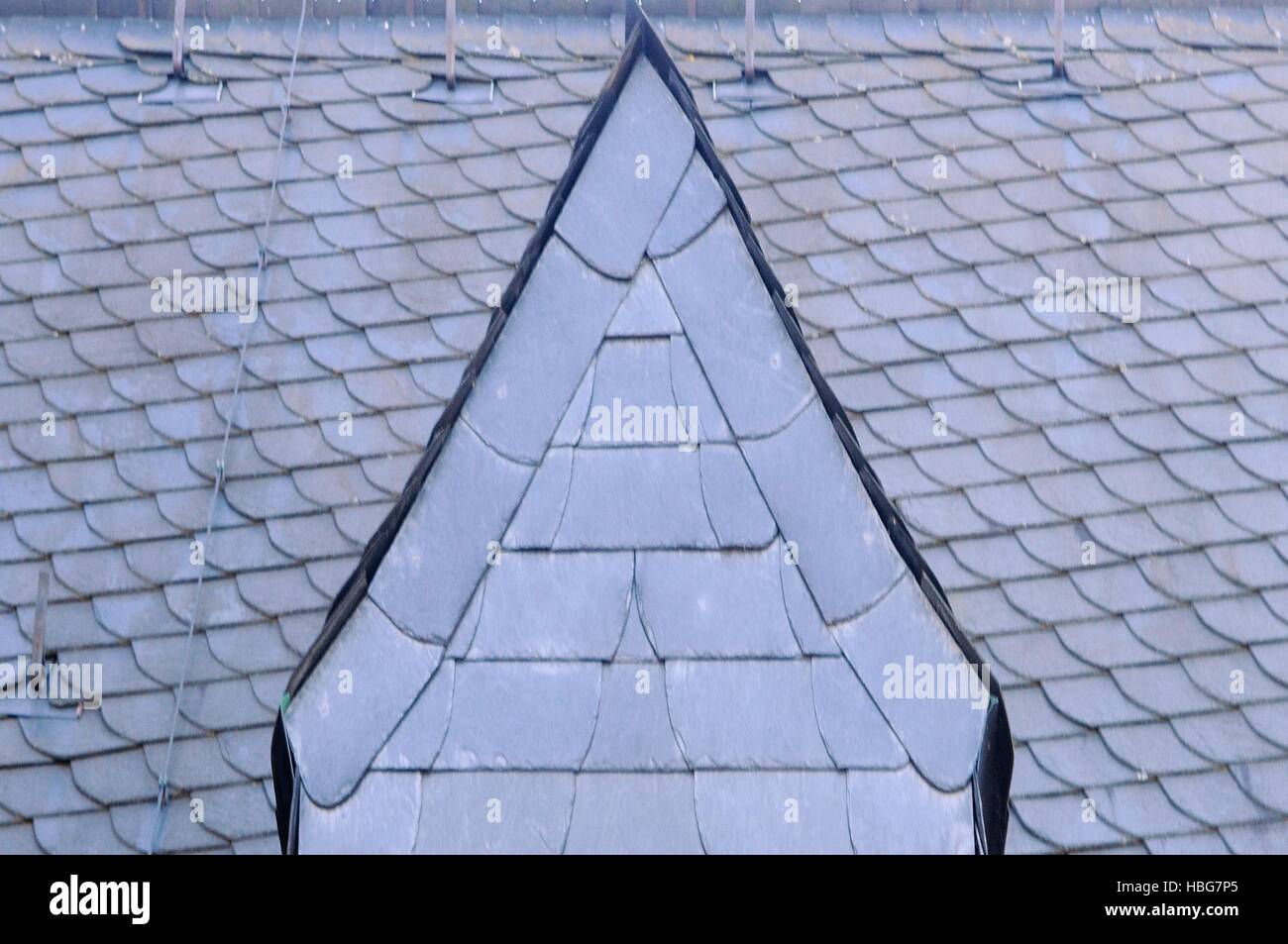 Slate roof with dormer Stock Photo