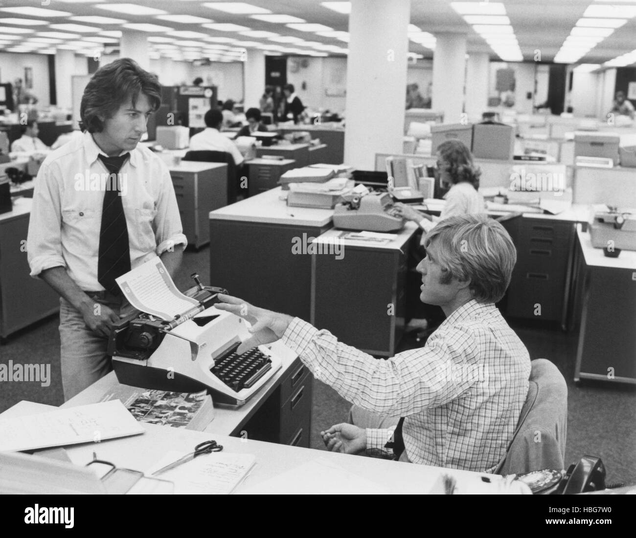 ALL THE PRESIDENT'S MEN, from left: Dustin Hoffman, Robert Redford