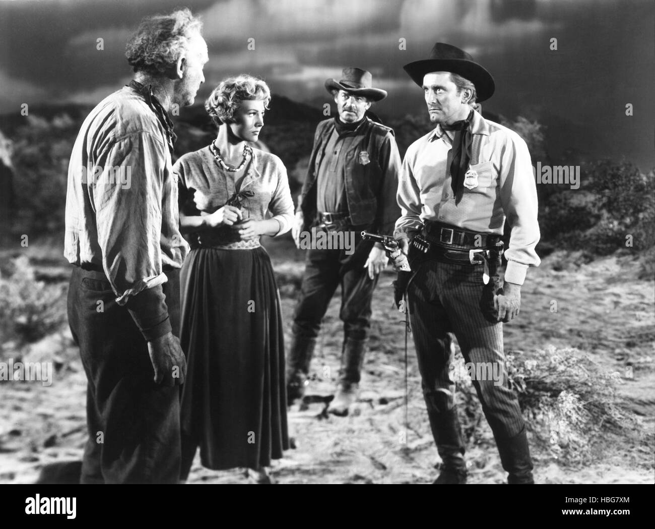Virginia Ray ALONG THE GREAT DIVIDE, from left, Walter Brennan, Virginia Mayo, Ray ...