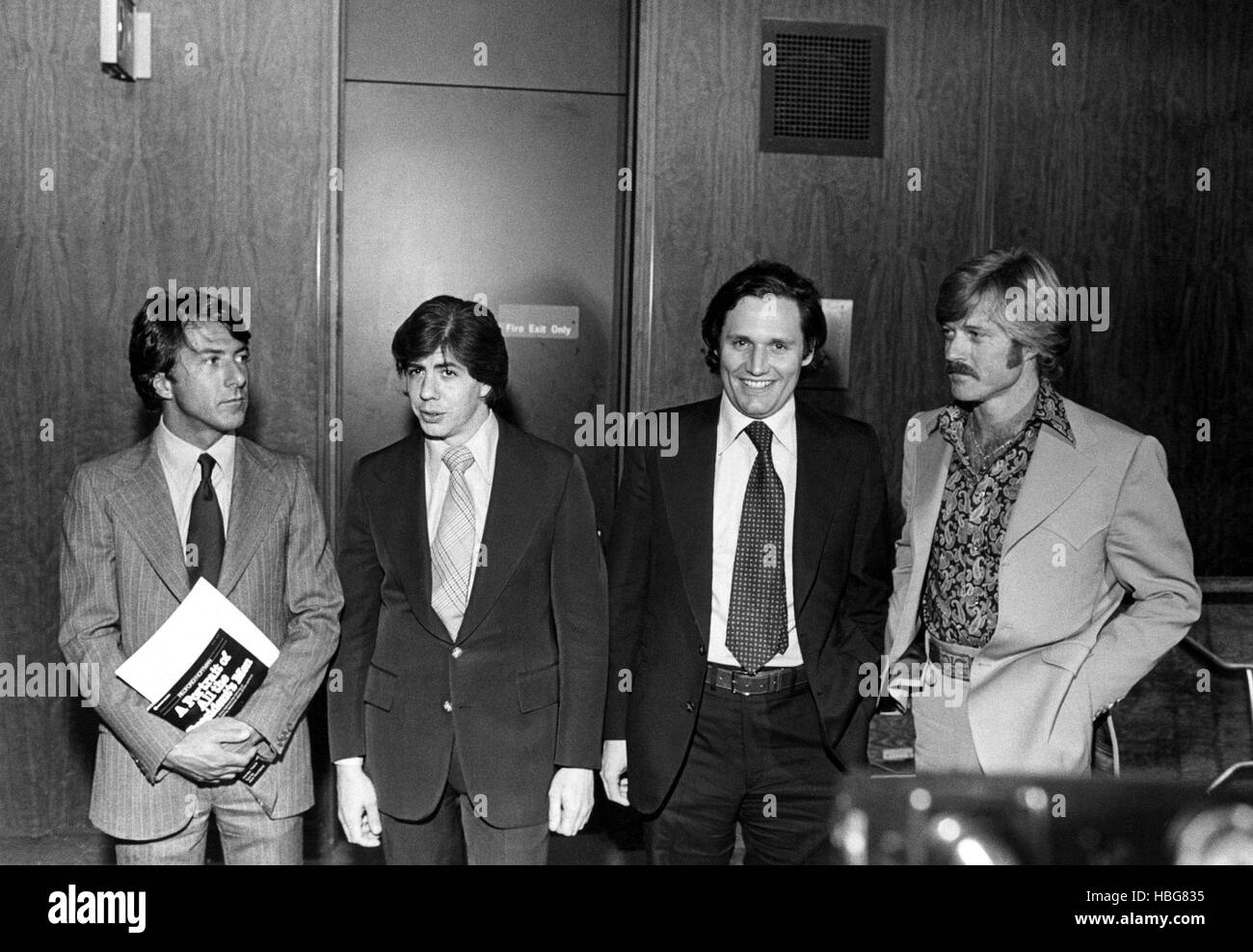 Dustin Hoffman, Carl Bernstein, Bob Woodward, Robert Redford at the