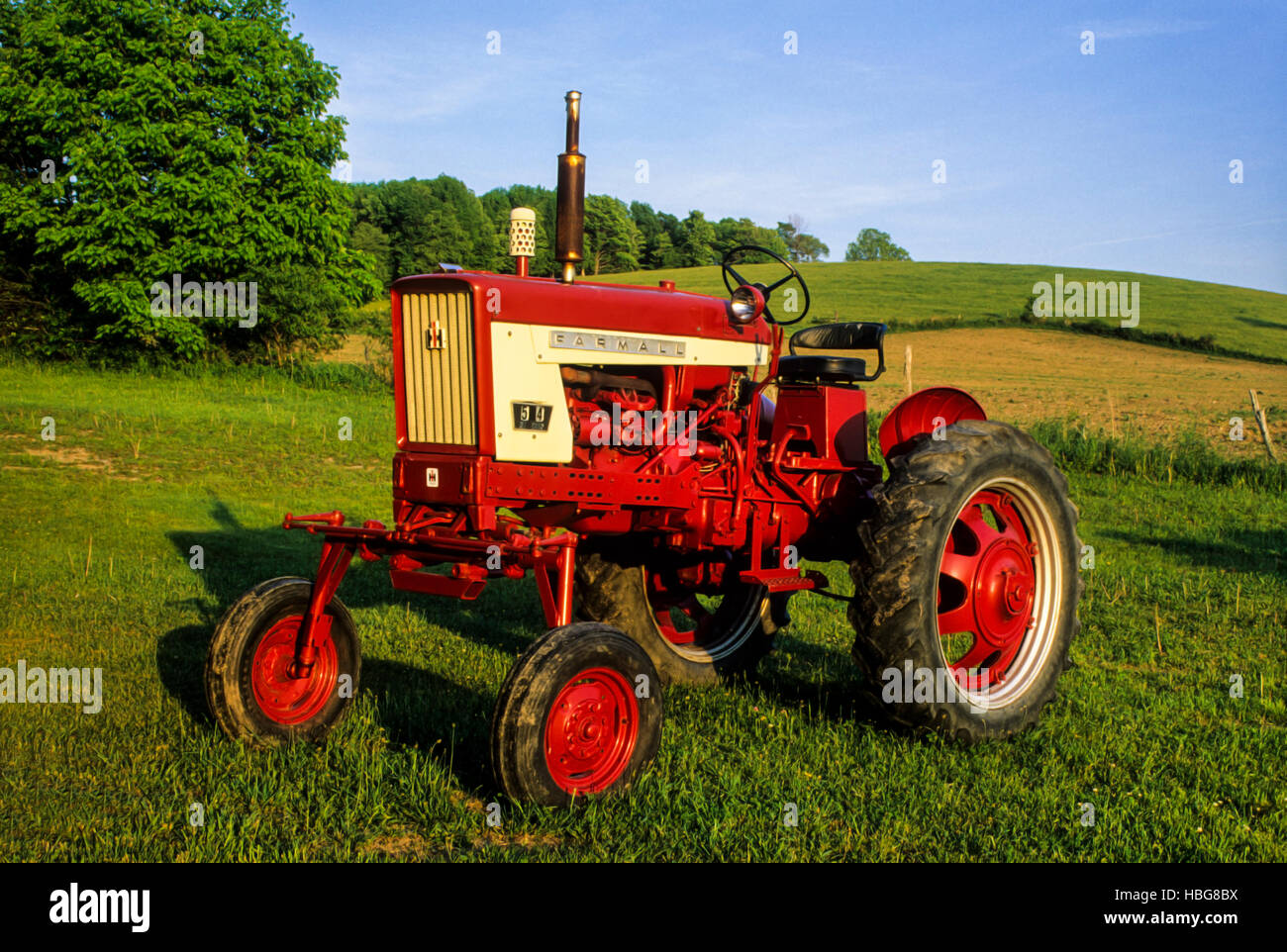 Vintage Farmall High Crop tractor 504, 1967, Cattaraugus county, New York, USA, US, FS 9.42 MB, vintage tractors spring antique images Stock Photo