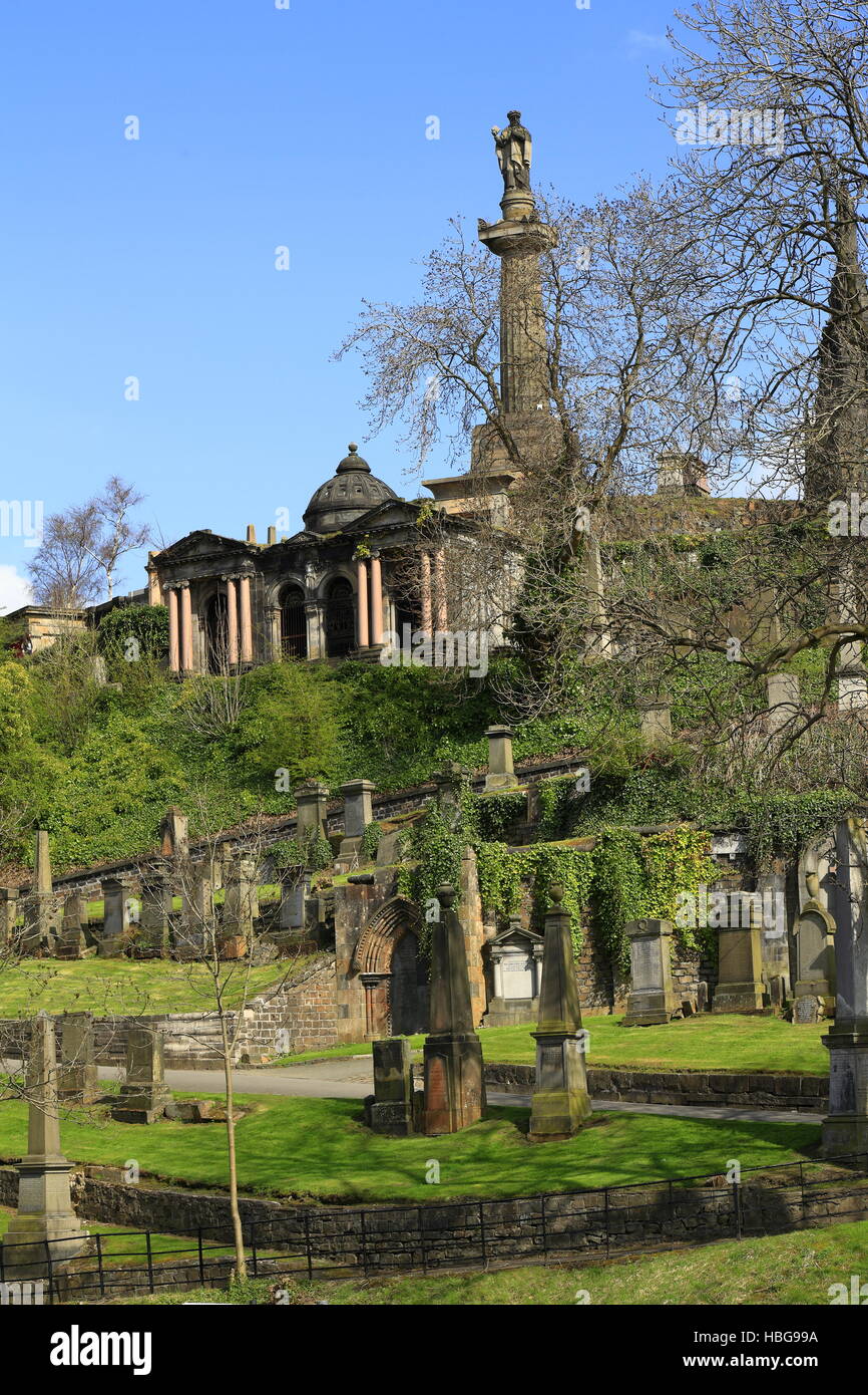 Old graveyard in Glasgow, Scotland, UK Stock Photo