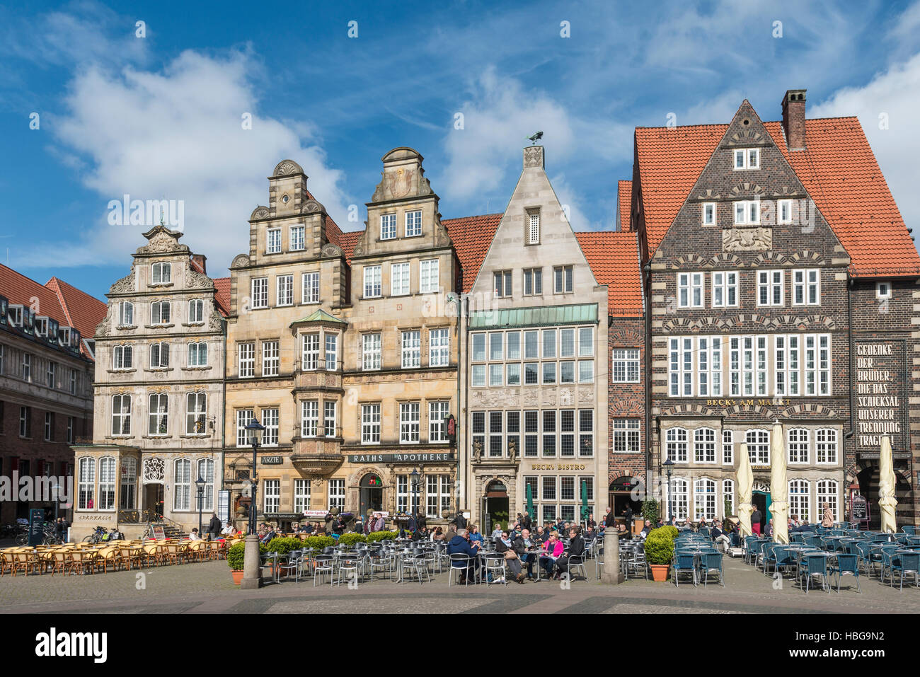 Market in historic centre, Bremen, Germany Stock Photo