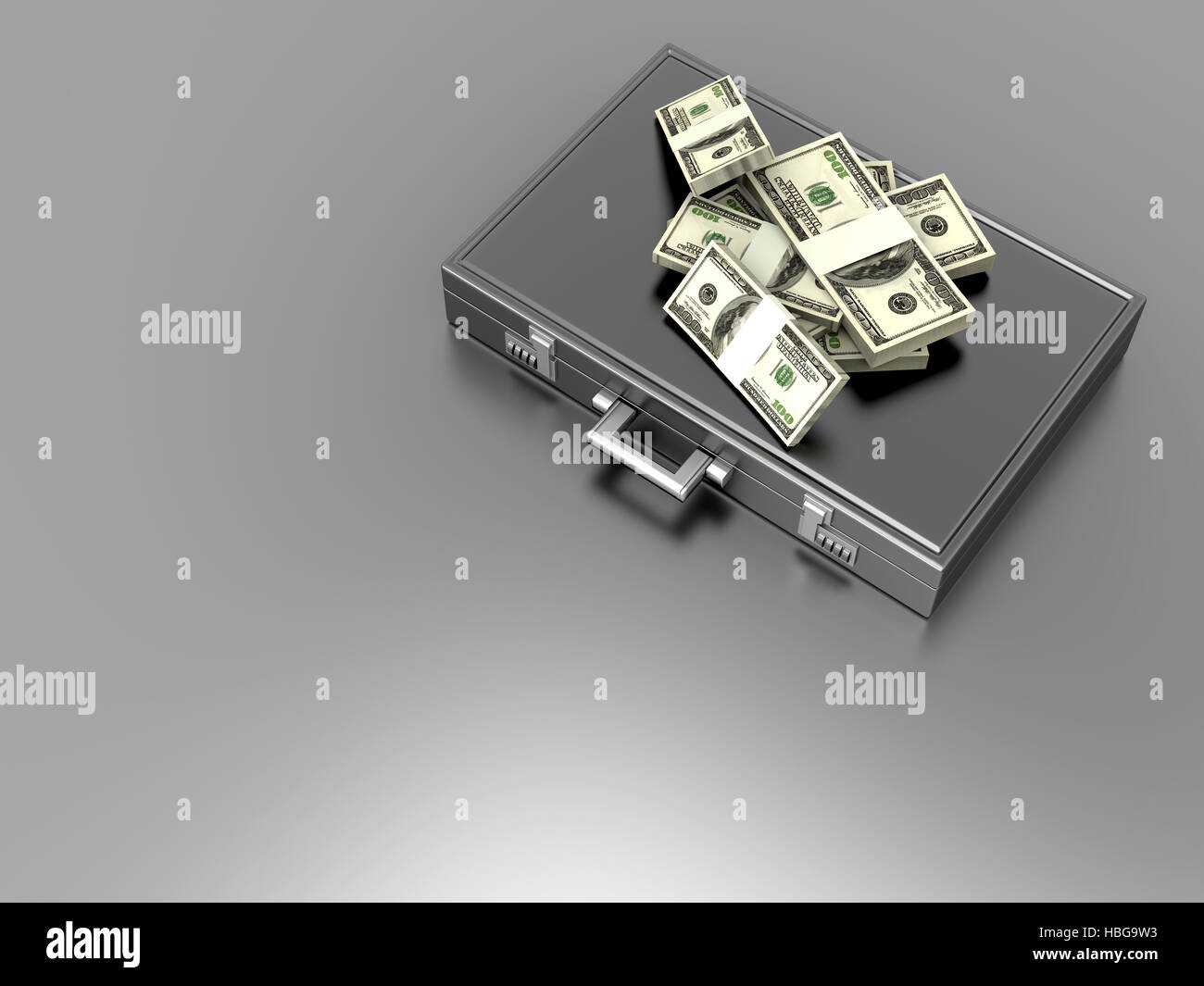 Briefcase with Cash Stock Photo Alamy