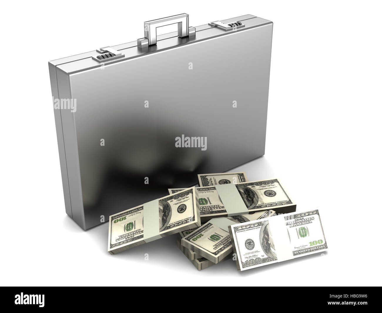 Briefcase with Cash Stock Photo Alamy