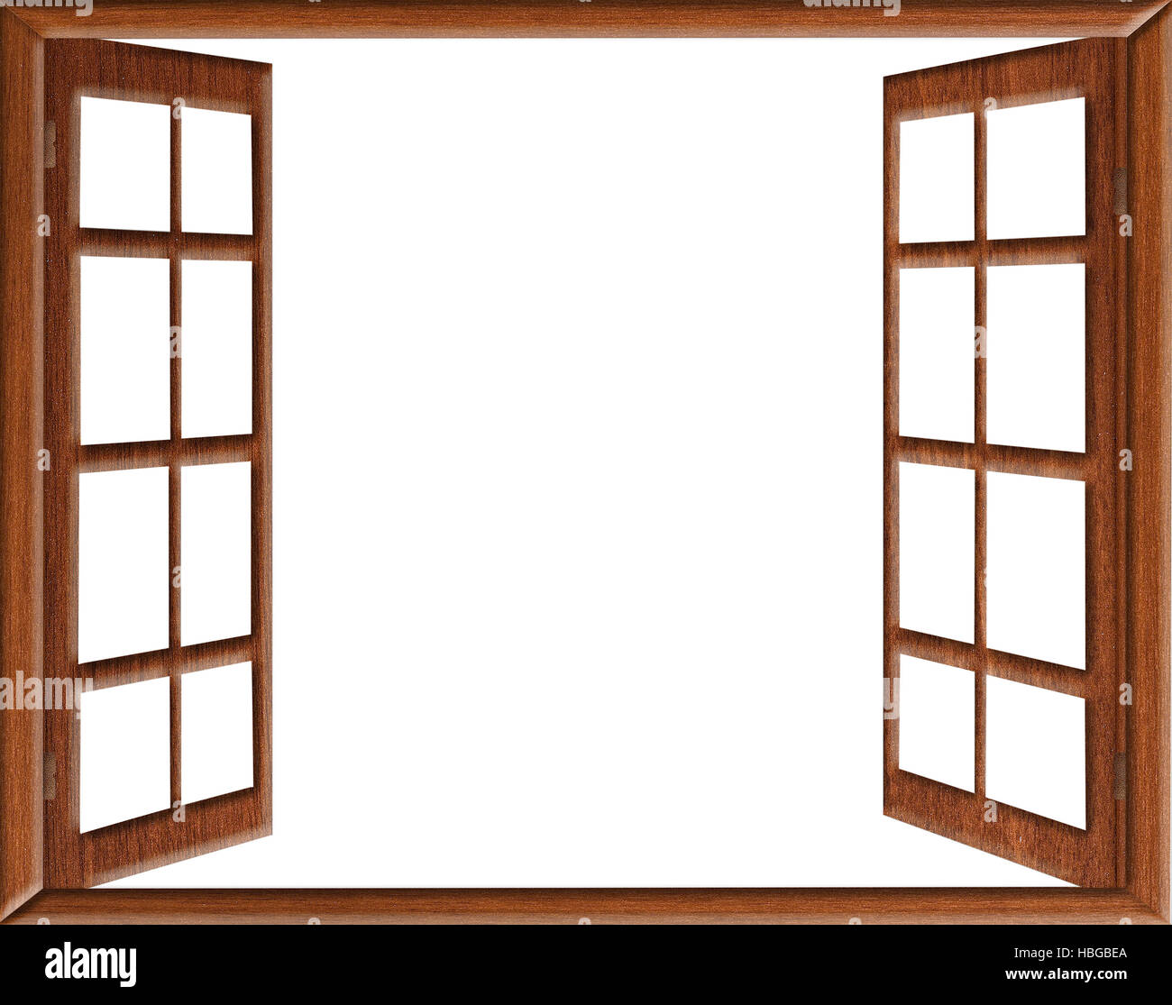 open window isolation Stock Photo