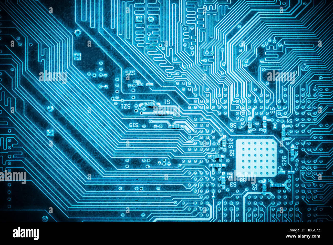 blue circuit board background Stock Photo