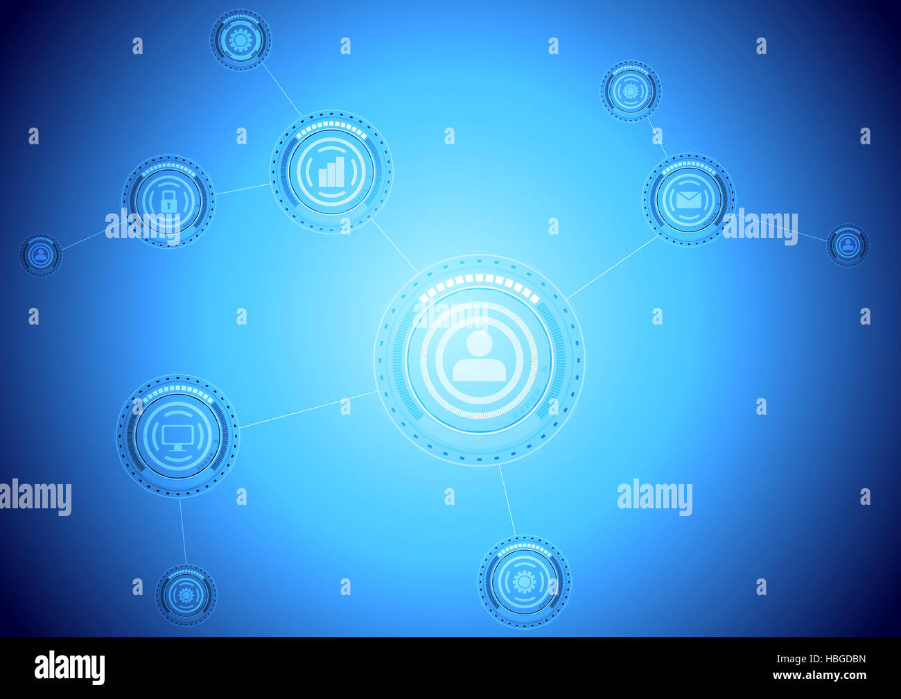 Light blue hi-tech communication background Stock Photo