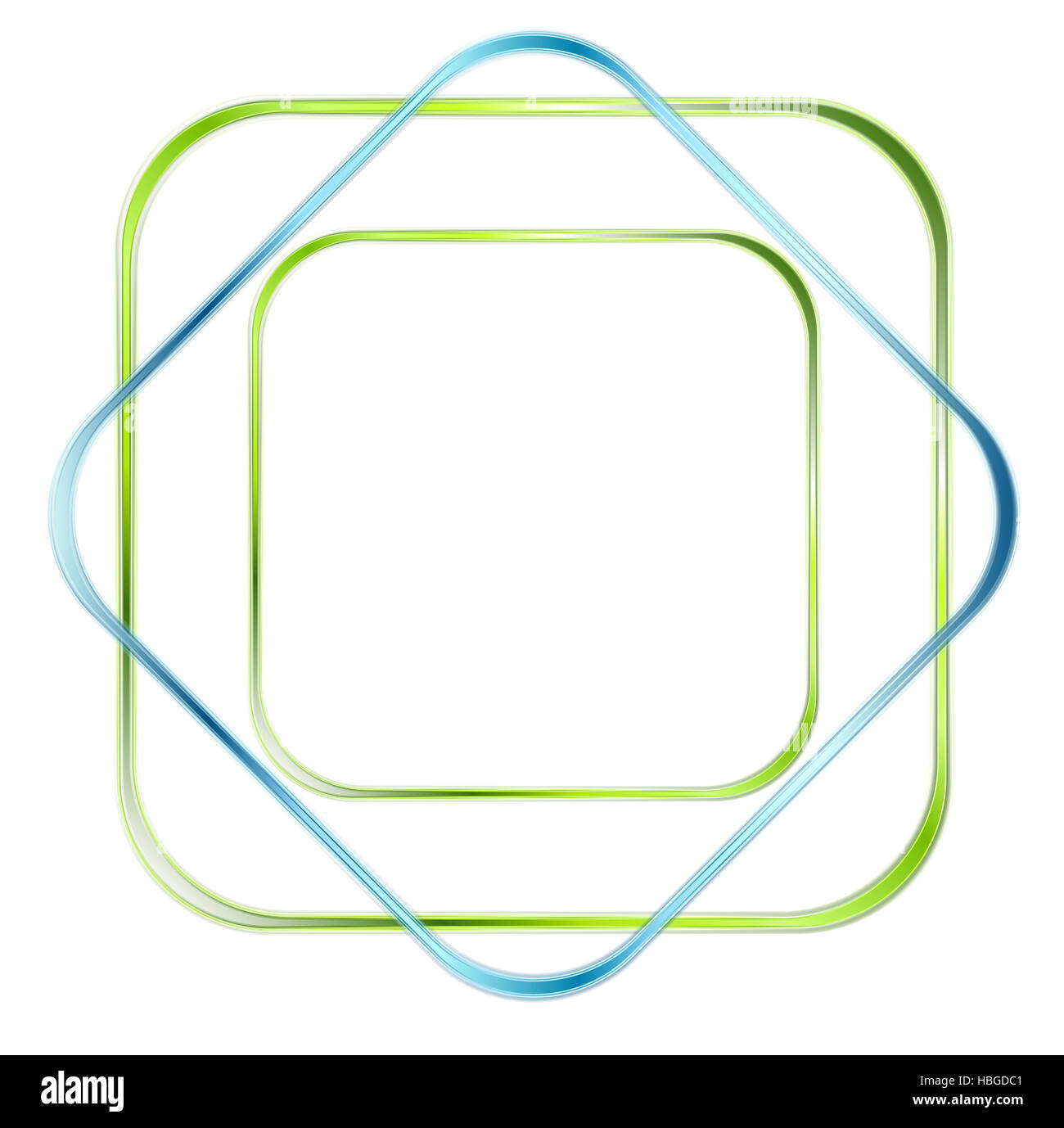Abstract green and blue glossy squares Stock Photo