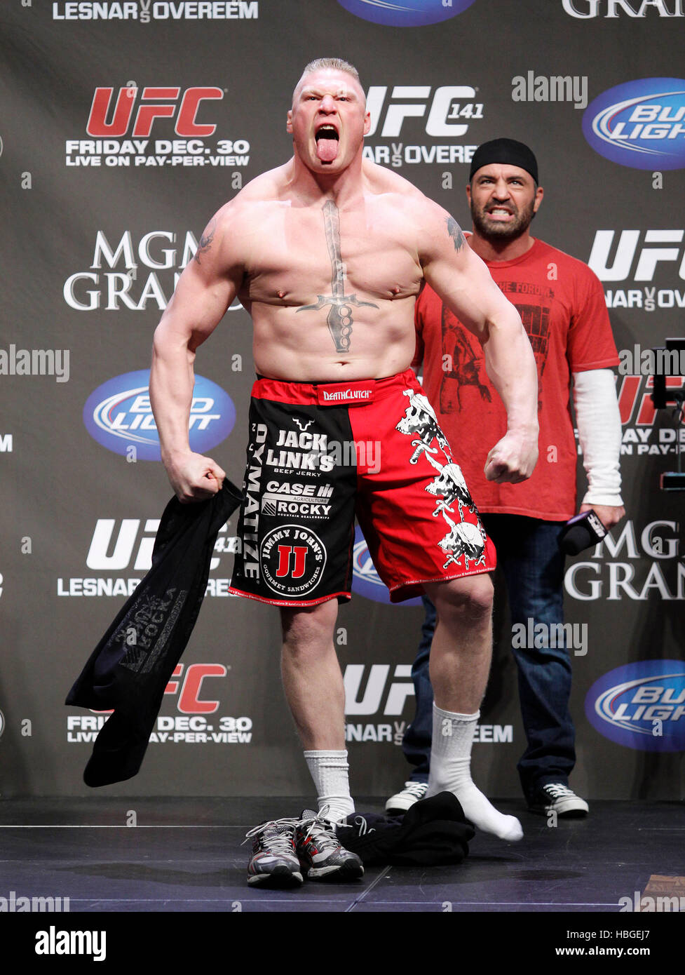 UFC fighter Brock Lesnar arrives at the weigh-ins for UFC 141 at the Stock  Photo - Alamy