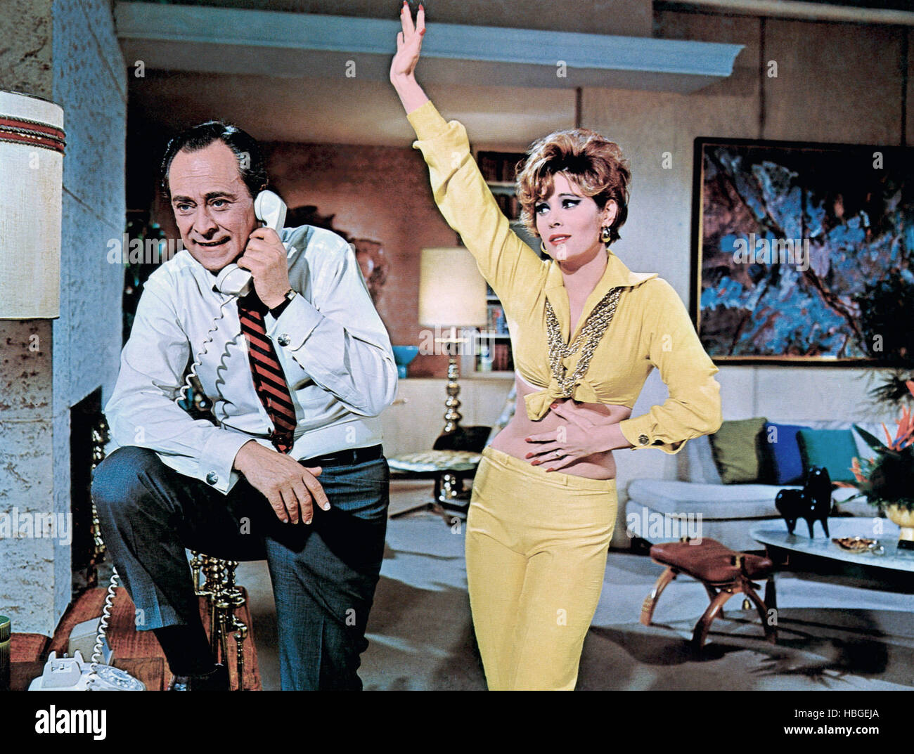 WHO'S BEEN SLEEPING IN MY BED?, Louis Nye, Jill St. John, 1963 Stock
