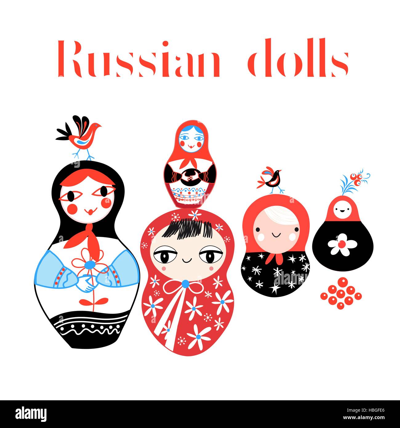 Vector set of Russian dolls on a white background Stock Vector Image & Art Alamy
