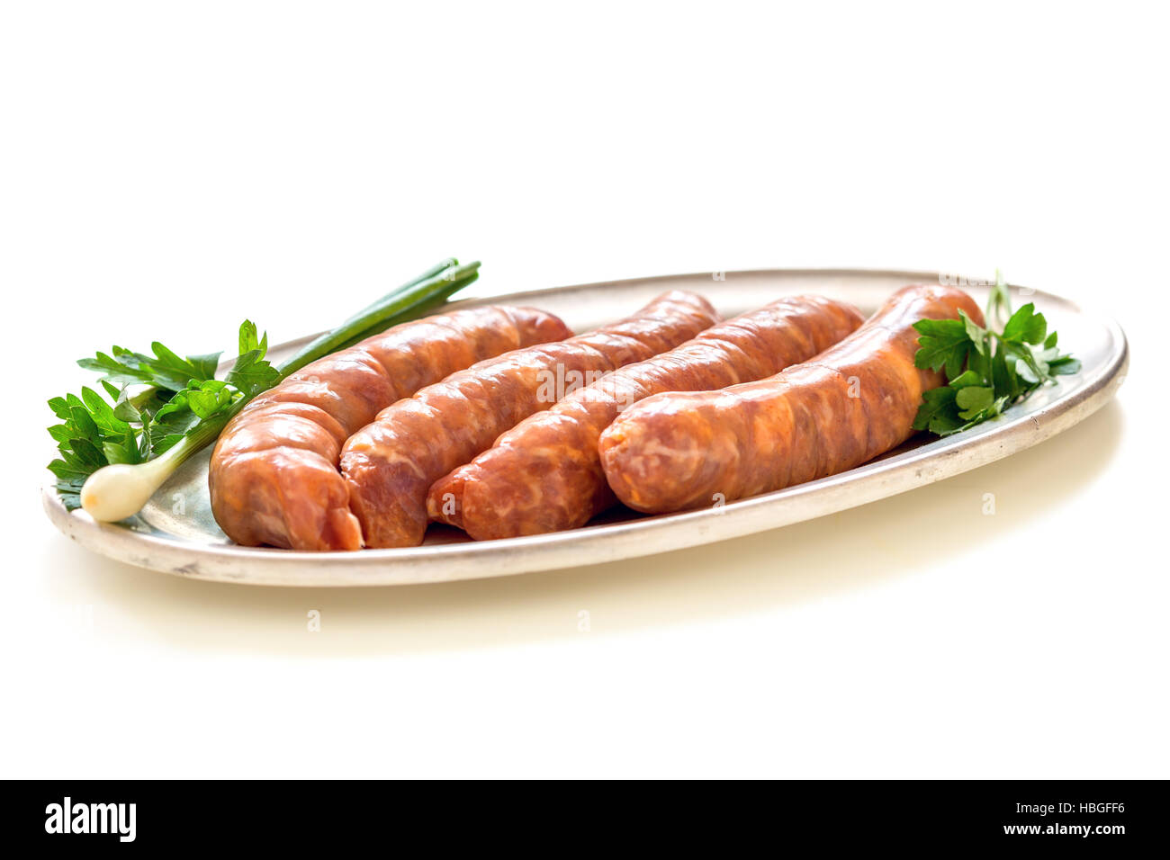Raw sausage for frying. Stock Photo