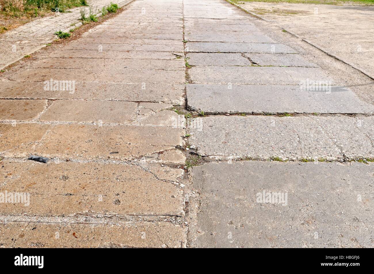 old GDR concrete pavement condition Stock Photo