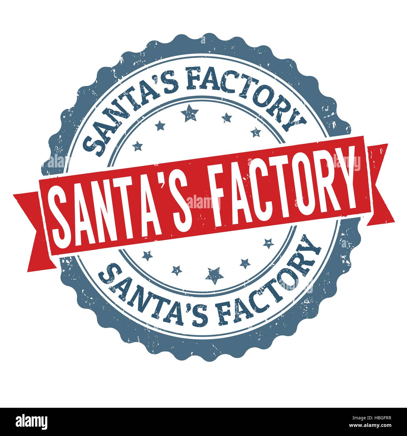 Santa's factory grunge rubber stamp on white background, vector