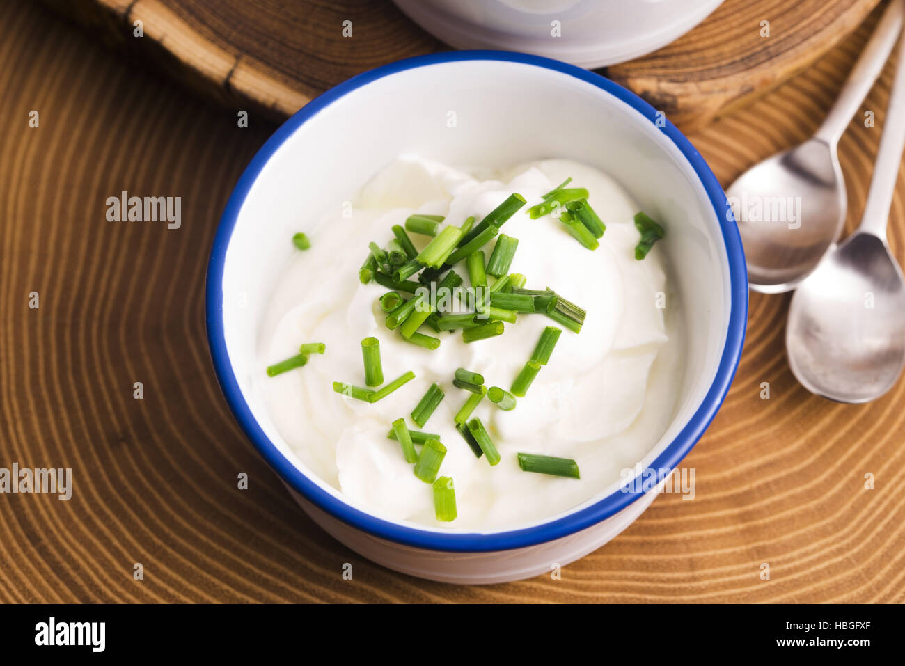 cottage cheese with chives Stock Photo Alamy