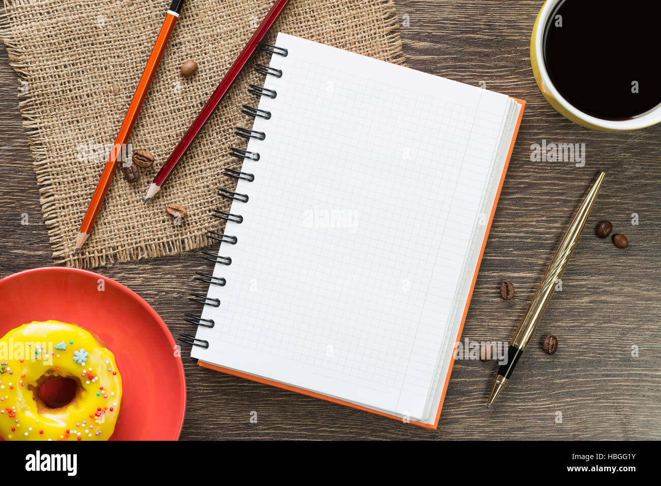 Coffee break with snack Stock Photo Alamy