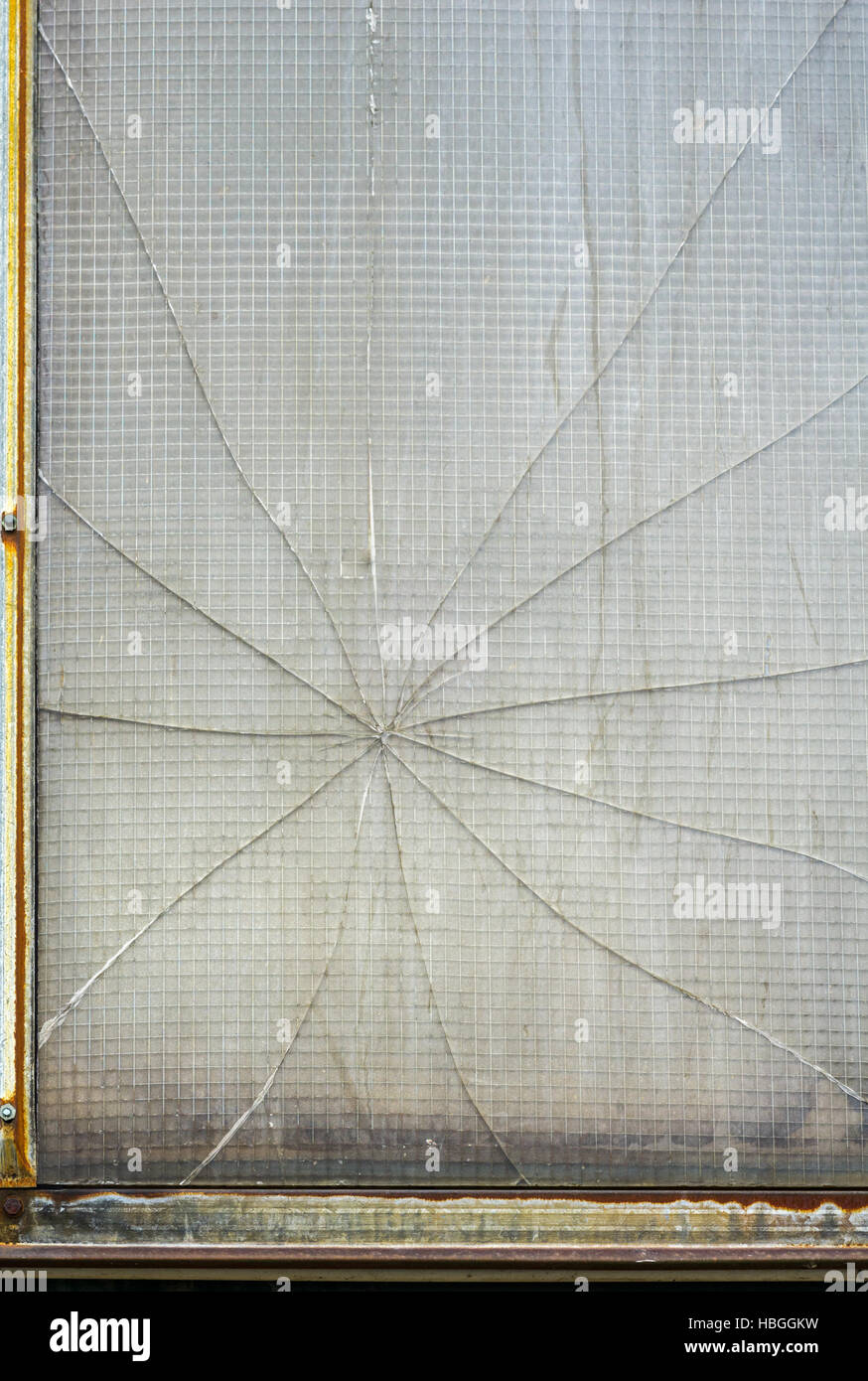 splintered windowpane Stock Photo