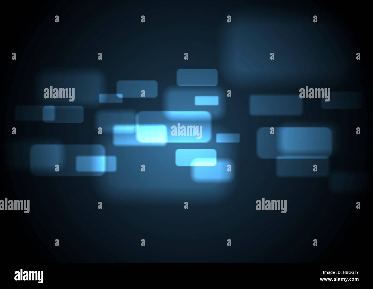 Abstract glowing blue rectangles design Stock Photo